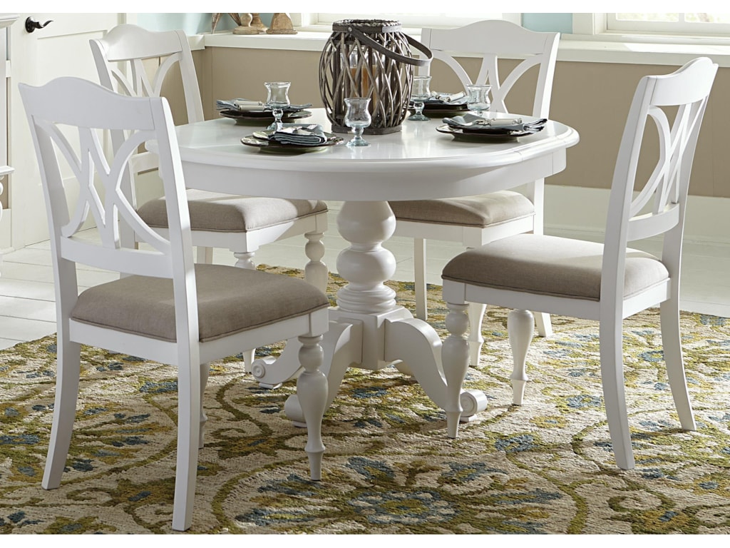 White Kitchen Table Set : Willow Distressed White Rectangular Counter
